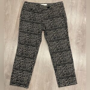 LOFT Black and Cream Textured Pants